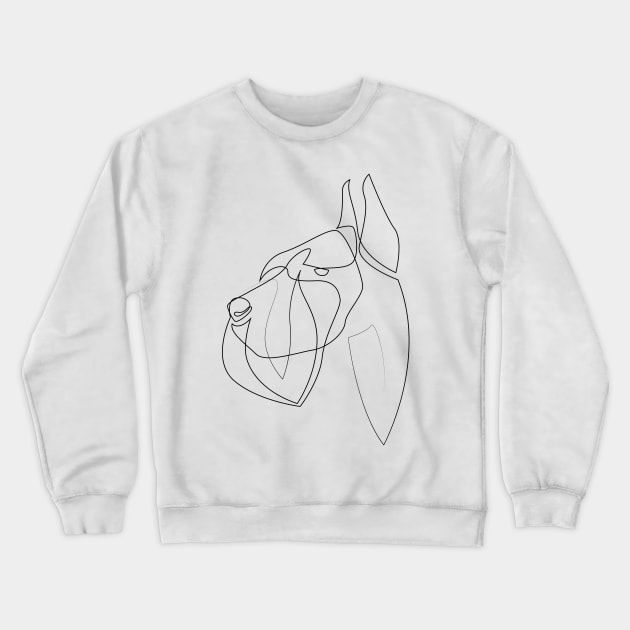 Giant Schnauzer - one line drawing Crewneck Sweatshirt by addillum